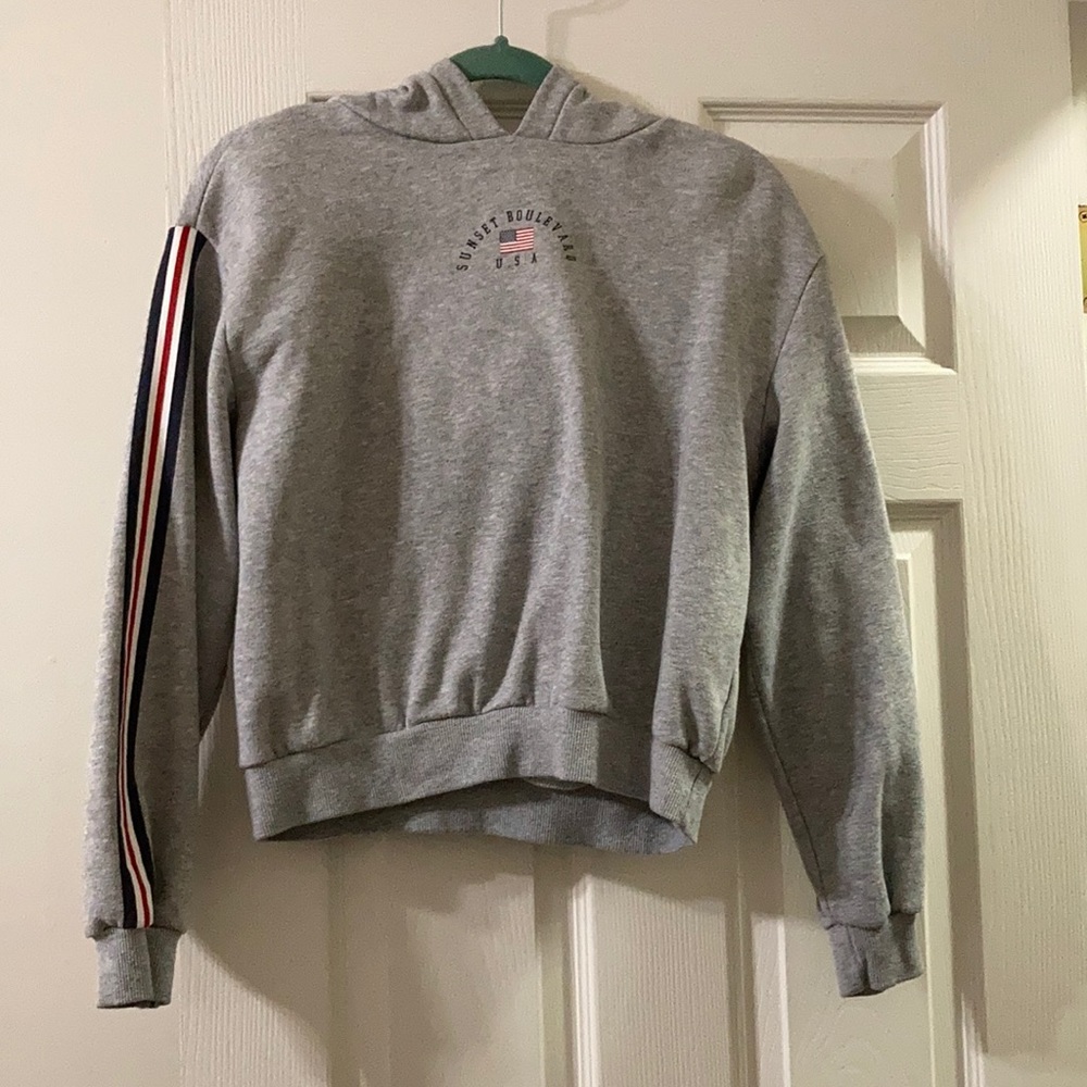 sunset blvd cropped hoodie